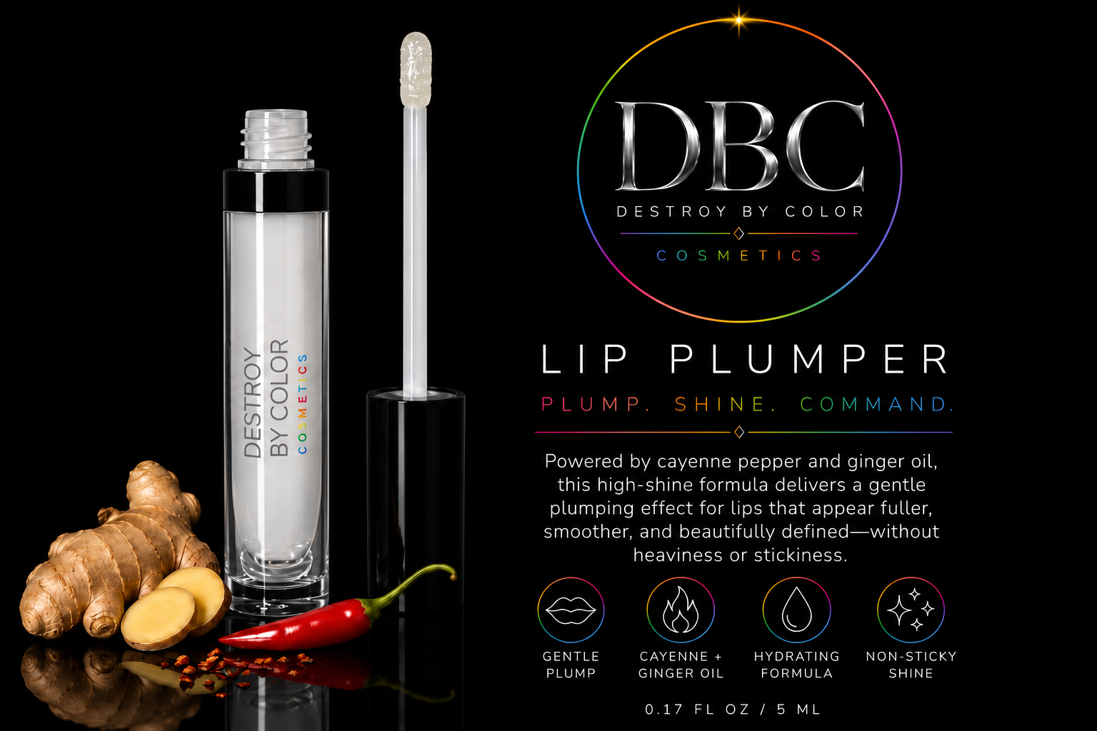 Destroy By Color Cosmetics Lip Plumper - Plump. Shine. Command.